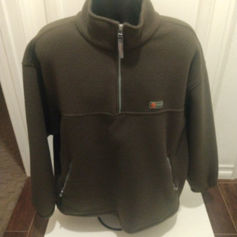 Vintage Roots Tech Army Green Fleece Jacket Half Zip-Up 2XL